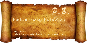 Podmaniczky Balázs névjegykártya